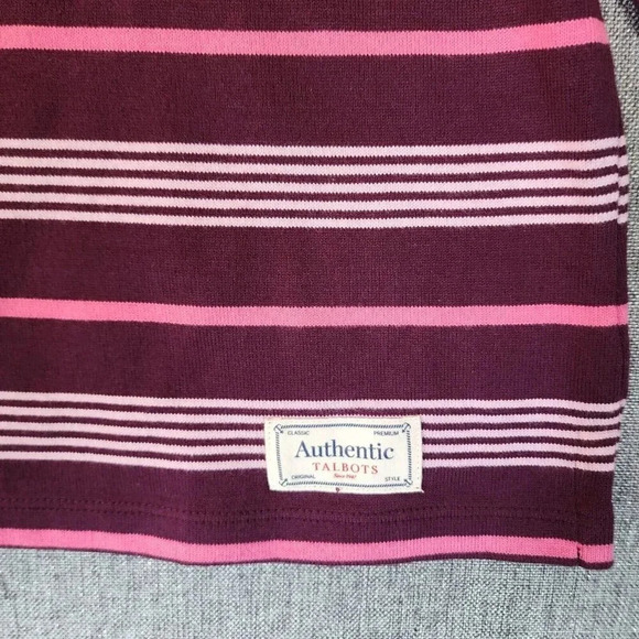 Authentic Talbots 100% Cotton Sweater Petite LP Multicolor Striped Long Sleeve - Picture 9 of 9